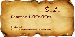 Demeter Lóránt névjegykártya