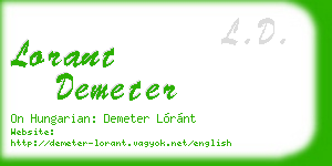 lorant demeter business card